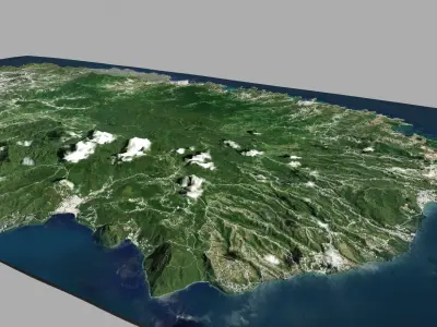 Saint Lucia Island North America 3D model