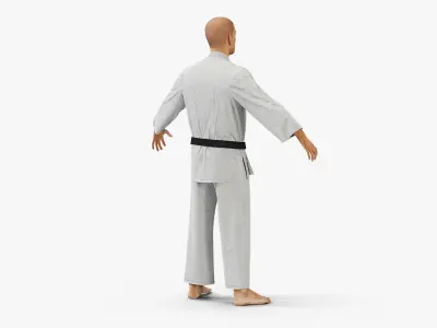  Martial Artist in Karate Gi with Fur 