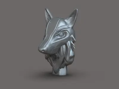 Scifi Wolf head 3D print model