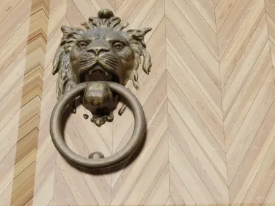 Lion Door Knocker Free low-poly 3D model