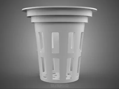 NET POT BASKET MESH BUCKET CUP ROOT PLANT SOIL LESS CULTIVATION 3D model