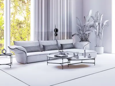 Modern Living room 02 3D model
