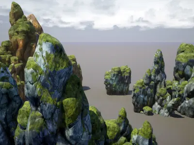 Mountains and Rocks pack - game models Low-poly 3D model