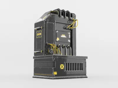 Sci-Fi Generator GEN02 Low-poly 3D model