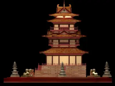 Chinese ancient tower 3D model