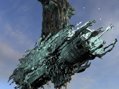 Dark mothership harvester destroyer collection   Low-poly 3D model