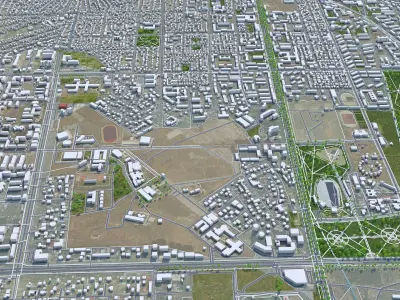 Bishkek Kyrgyzstan 40km Low-poly 3D model