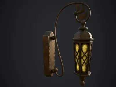 Wall Lamp with 3 textures and 3 LODs Low-poly 3D model