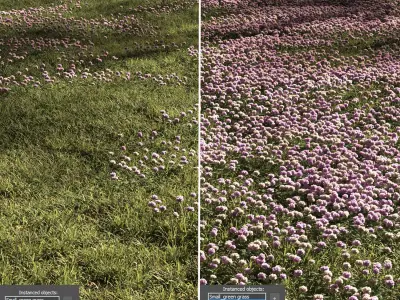 Grass and clover plantation 3D model