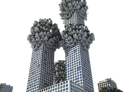 Futuristic Skyscrapers 01 3D model