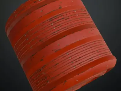Red Steel Container PBR Seamless Texture