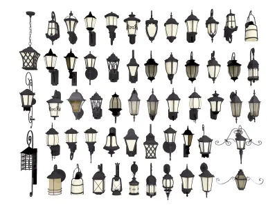 Street Lamp Low-poly 3D model 39