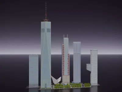 New World Trade Center Low-poly 3D model