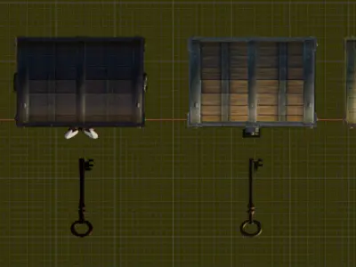 3 Chest Low-poly 3D model
