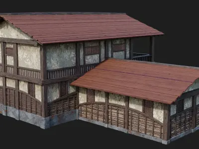 Medieval House Building 4K Textures GameReady 158 Low-poly 3D model