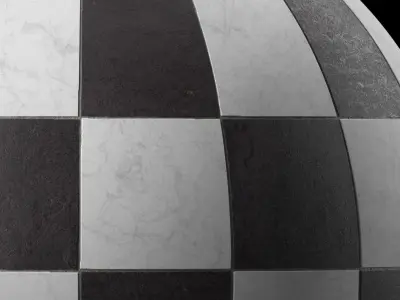 Marble Tile Materials 11- Marble Mixed by Stone 3 patterns Pbr Low-poly 3D model