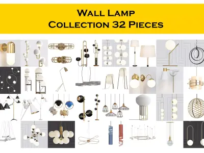 Wall Lamp Collection 32 Pieces 3d model 3D model