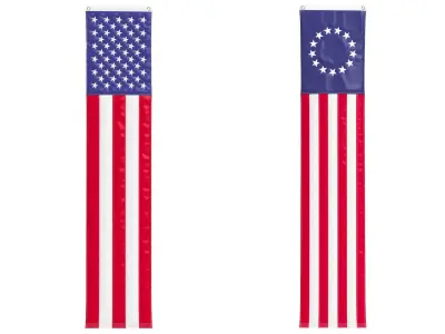 American Flag Pulldown Set 3D model