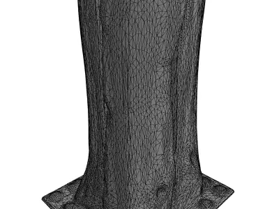 Industrial Log Post with Metal Base Low-poly 3D model