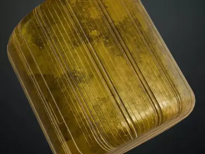 Golden Metal Rollup Door PBR Seamless Texture