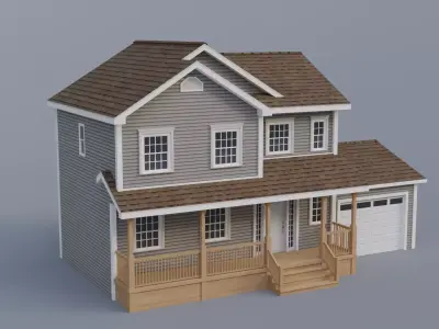 Low Poly house 20 Low-poly 3D model