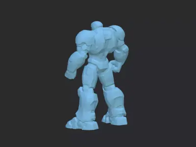 Futuristic Combat Mech Armored Sci-Fi Robot Warrior  3D Model 3D model