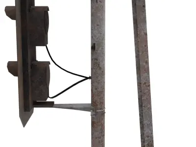 Train Traffic Light Weathered 3 3D model