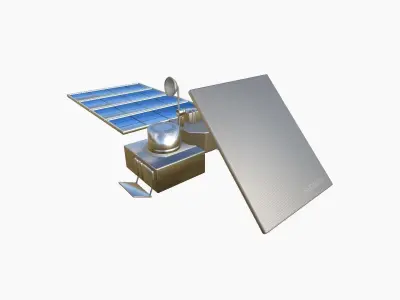 Satellite J08 Aluminum - SciFi Space Design Low-poly 3D model