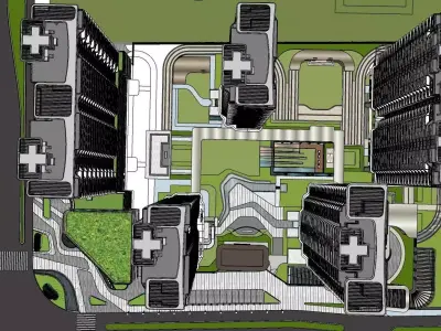 SHOPPING MALL ALONG WITH HOTEL BUILDING 3D model