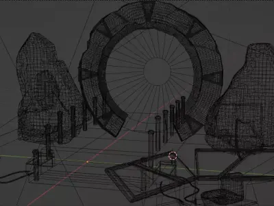 Stylized Sci Fi Portal Control Room  Game-Ready Environment  Low-poly 3D model