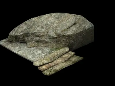 Explore the mountains - Stone ladder 01 3D model