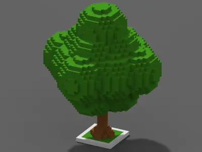 Tree Voxel - 7 Low-poly 3D model
