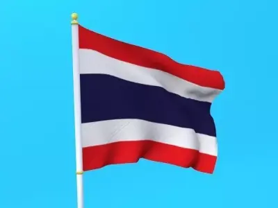 Thai flag Low-poly 3D model