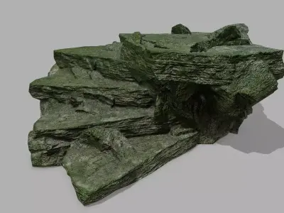 Stair rock Low-poly 3D model order