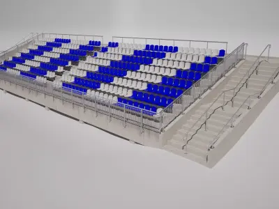 Racetrack Grandstand Tribune 2 Versions  3D model