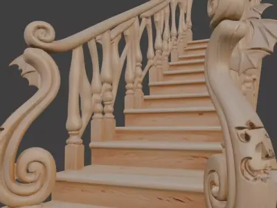 Gothic Halloween Staircase 3D model