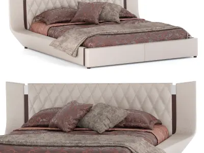 Modrest Denmark Modern Gray & Brown Oak Bed