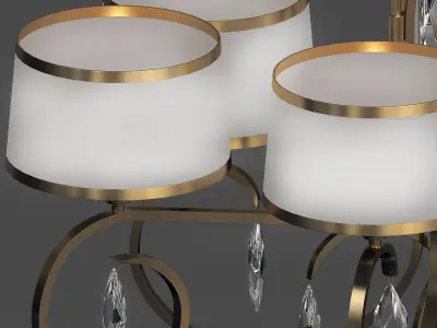 Casilda chandelier with four lights and shades 3D model