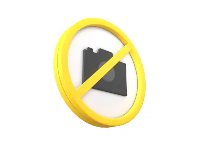 Prohibited Camera Symbol V1 002 Low-poly 3D model