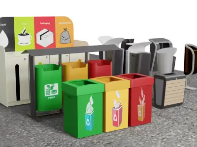 Urban Trash Pack Low-poly 3D model Low-poly 3D model