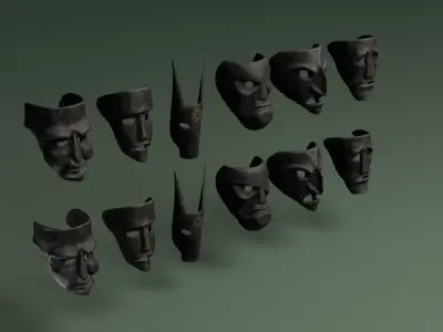 Sardinian Masks Low-poly 3D model