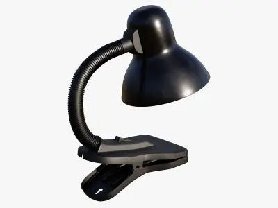 Rigged desk lamp 3D model