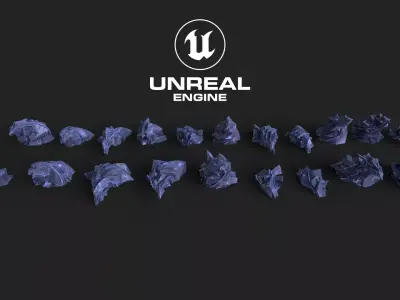 Otherworldly Rock Formations   Procedurally Generated PBR Rocks Low-poly 3D model