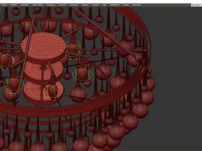 Artin 9 Light Crystal Chandelier Low-poly 3D model