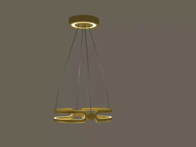 Gold Chandelier 3D model