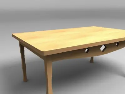 Wooden Table Free low-poly 3D model