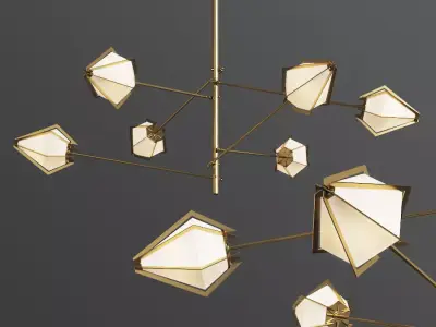 Harlow Spoke Chandelier 3D model