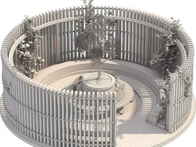 Wooden Garden Pod 02 3D model