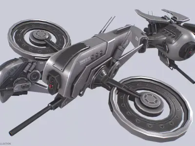 Unmanned Scifi Drone collection 3D Model Pack