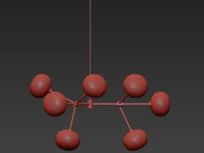 NABILA chandelier with balls hanging from it 3D model